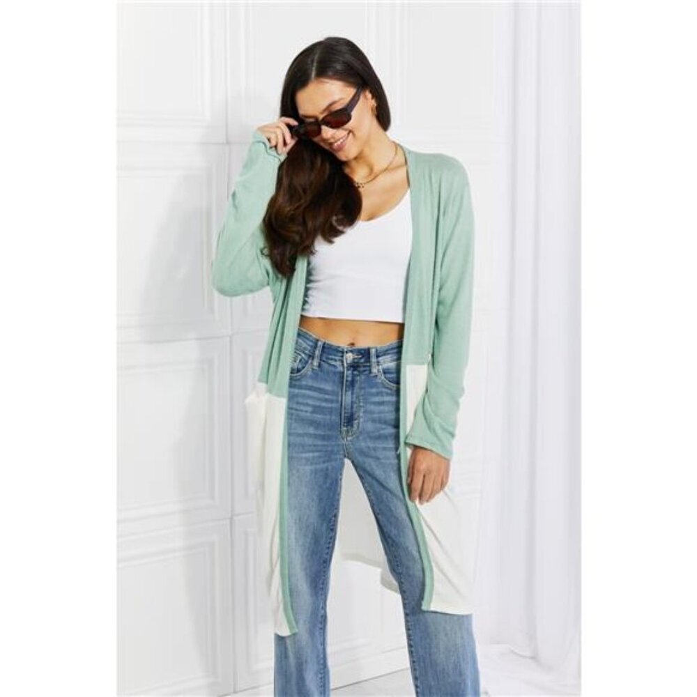 Culture Code Until You Came Color Block Duster Cardigan